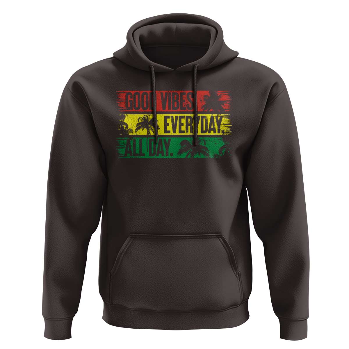 Jamaica Reggae Lover Hoodie Good Vibes Everyday All Day - Wonder Print Shop
