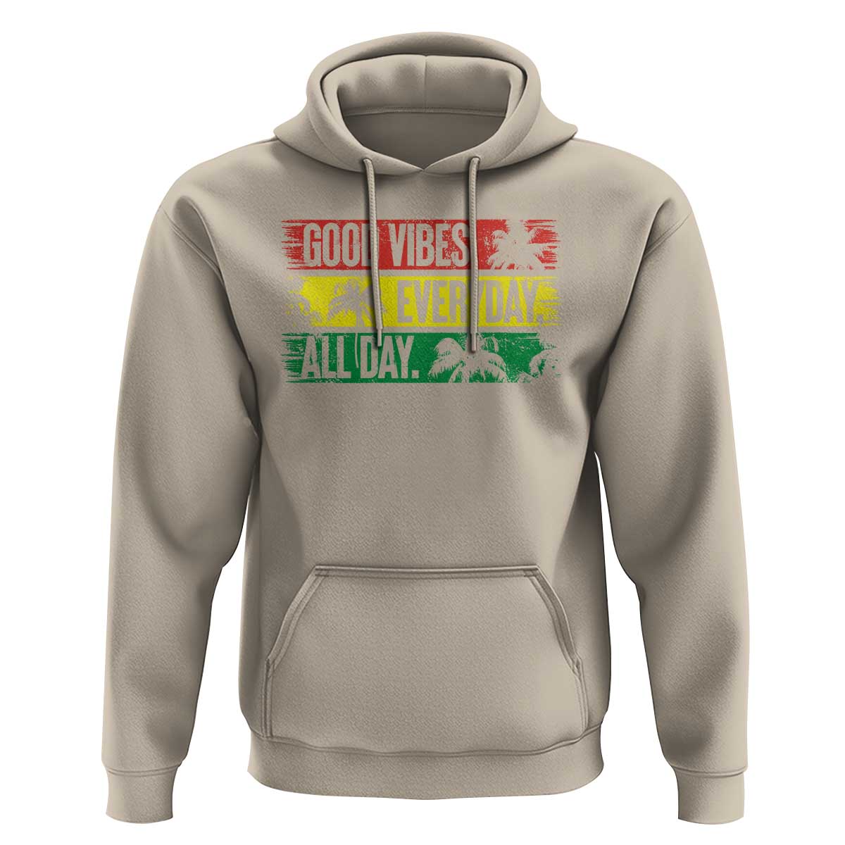Jamaica Reggae Lover Hoodie Good Vibes Everyday All Day - Wonder Print Shop