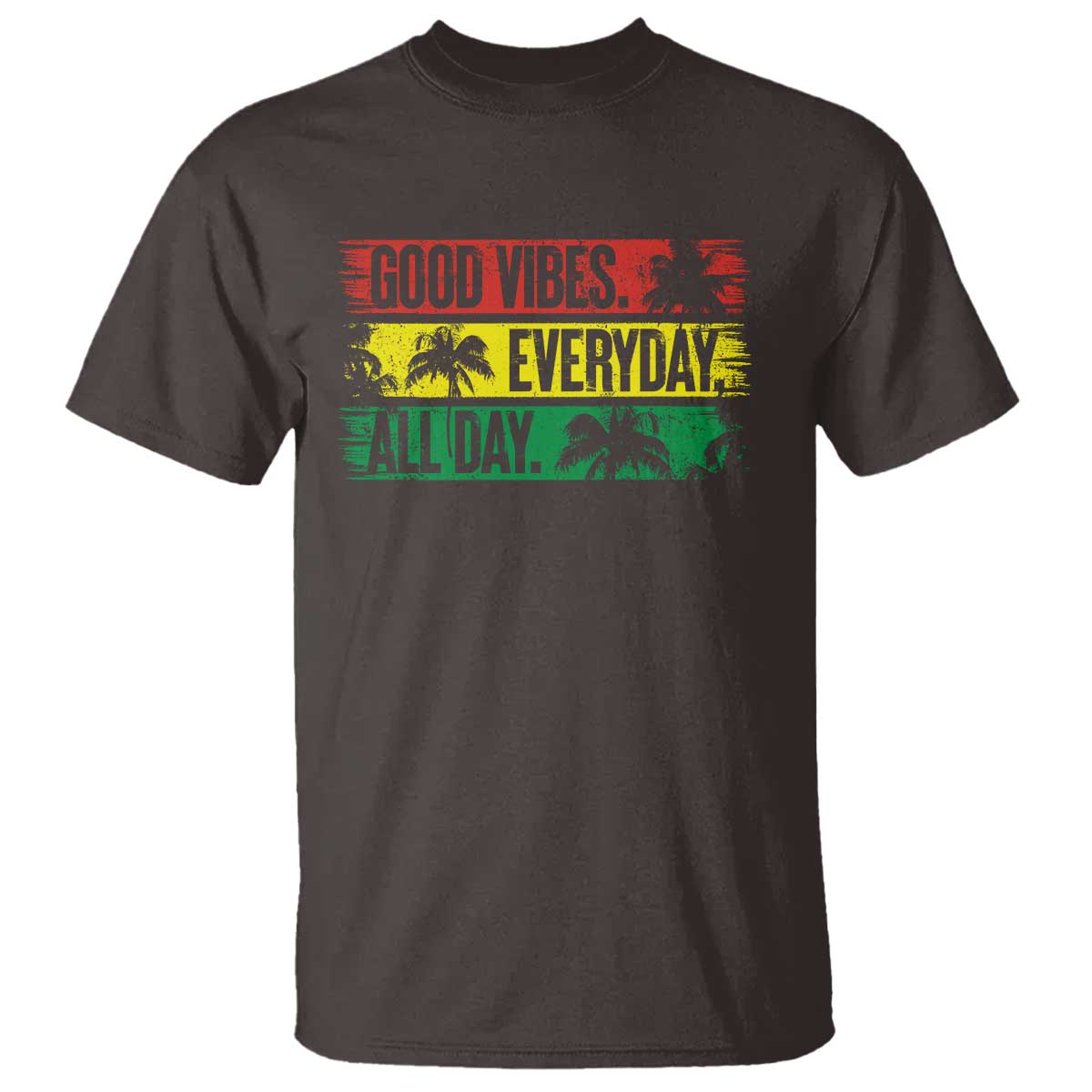 Jamaica Reggae Lover T Shirt Good Vibes Everyday All Day - Wonder Print Shop