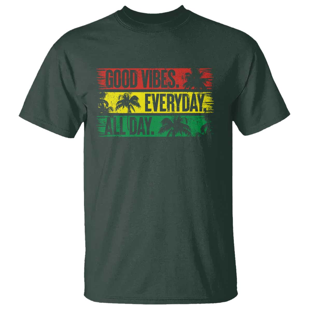 Jamaica Reggae Lover T Shirt Good Vibes Everyday All Day - Wonder Print Shop