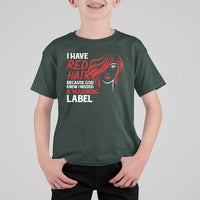 Redhead T Shirt For Kid I Have Red Hair Warning Label - Wonder Print Shop