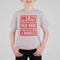 Redhead Pride T Shirt For Kid Only 2% Of The World Has Red Hair - Wonder Print Shop