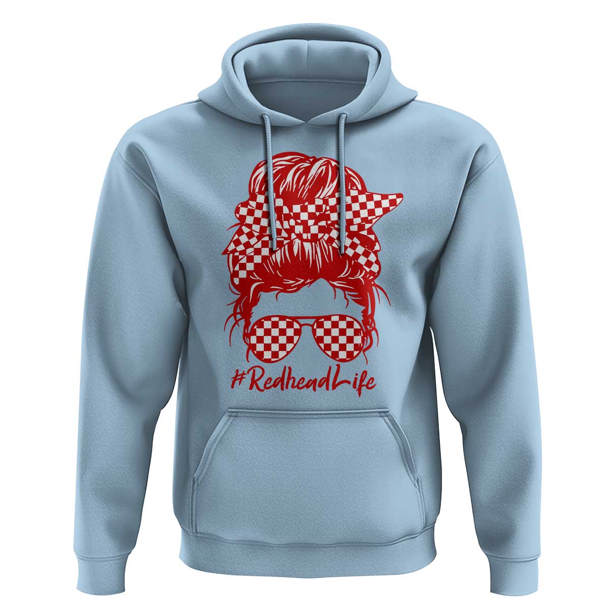 Redhead Life Hoodie Natural Red Hair Messy Bun Girl - Wonder Print Shop