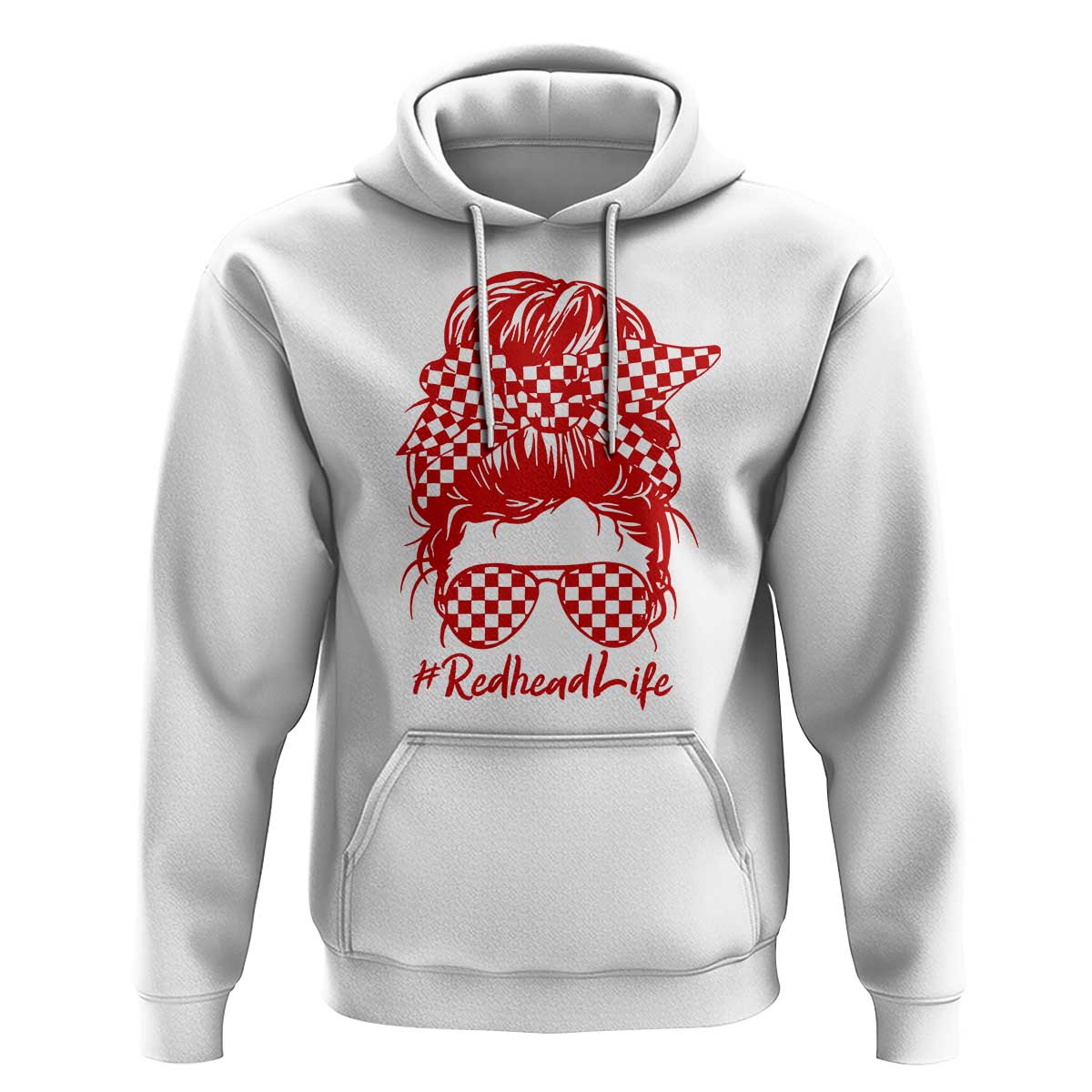 Redhead Life Hoodie Natural Red Hair Messy Bun Girl - Wonder Print Shop