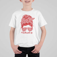 Redhead Life T Shirt For Kid Natural Red Hair Messy Bun Girl - Wonder Print Shop