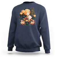 Mid Autumn Festival Sweatshirt Chinese Full Moon Rabbit Mooncake - Wonder Print Shop