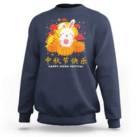 Mid Autumn Festival Sweatshirt Chinese Full Moon Cute Rabbit Mooncake - Wonder Print Shop