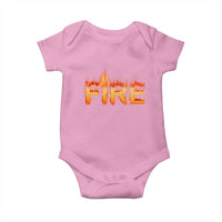 Couple Matching Fire And Ice Baby Onesie Typographic Fire