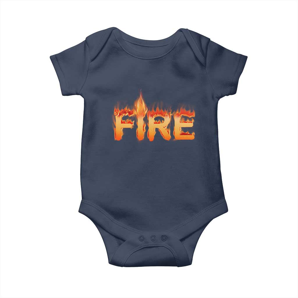 Couple Matching Fire And Ice Baby Onesie Typographic Fire