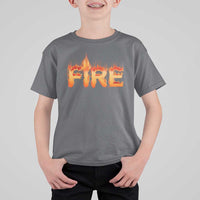 Couple Matching Fire And Ice T Shirt For Kid Typographic Fire