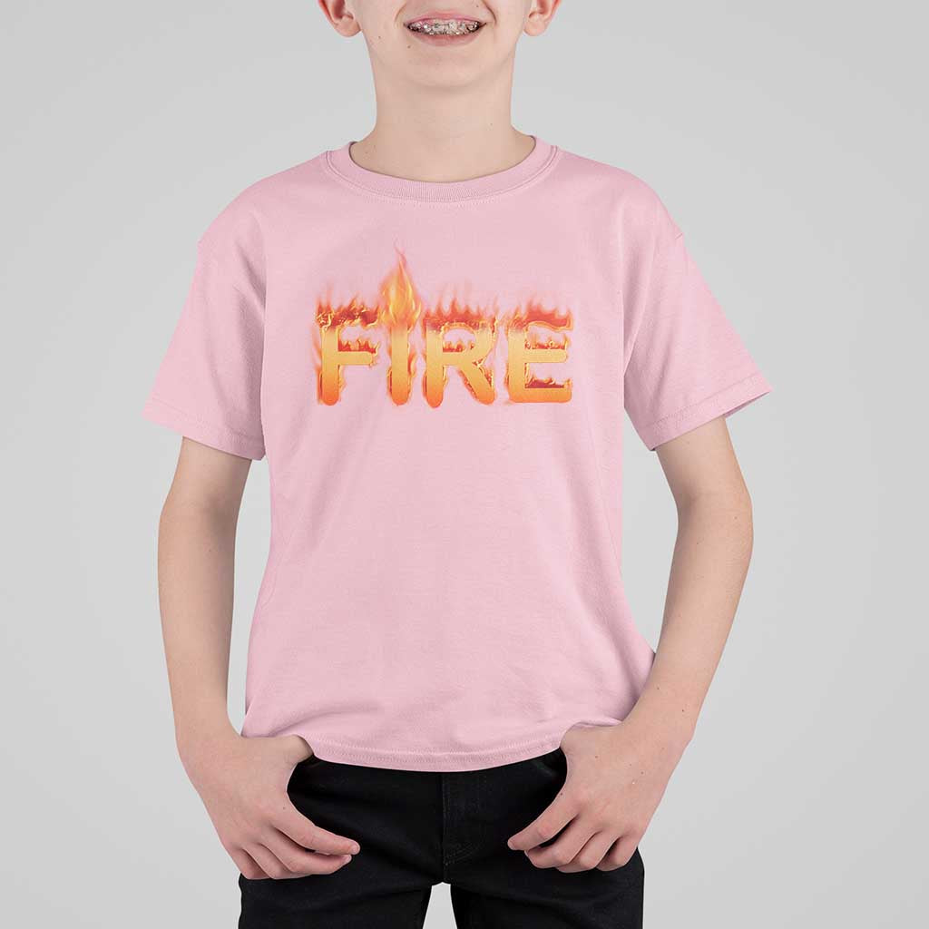 Couple Matching Fire And Ice T Shirt For Kid Typographic Fire