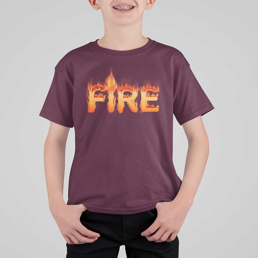Couple Matching Fire And Ice T Shirt For Kid Typographic Fire
