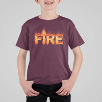 Couple Matching Fire And Ice T Shirt For Kid Typographic Fire
