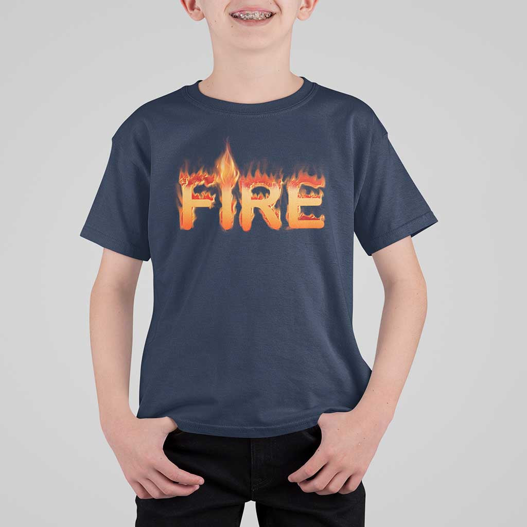 Couple Matching Fire And Ice T Shirt For Kid Typographic Fire