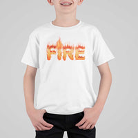 Couple Matching Fire And Ice T Shirt For Kid Typographic Fire