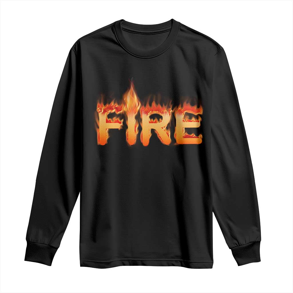 Couple Matching Fire And Ice Long Sleeve Shirt Typographic Fire