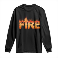 Couple Matching Fire And Ice Long Sleeve Shirt Typographic Fire