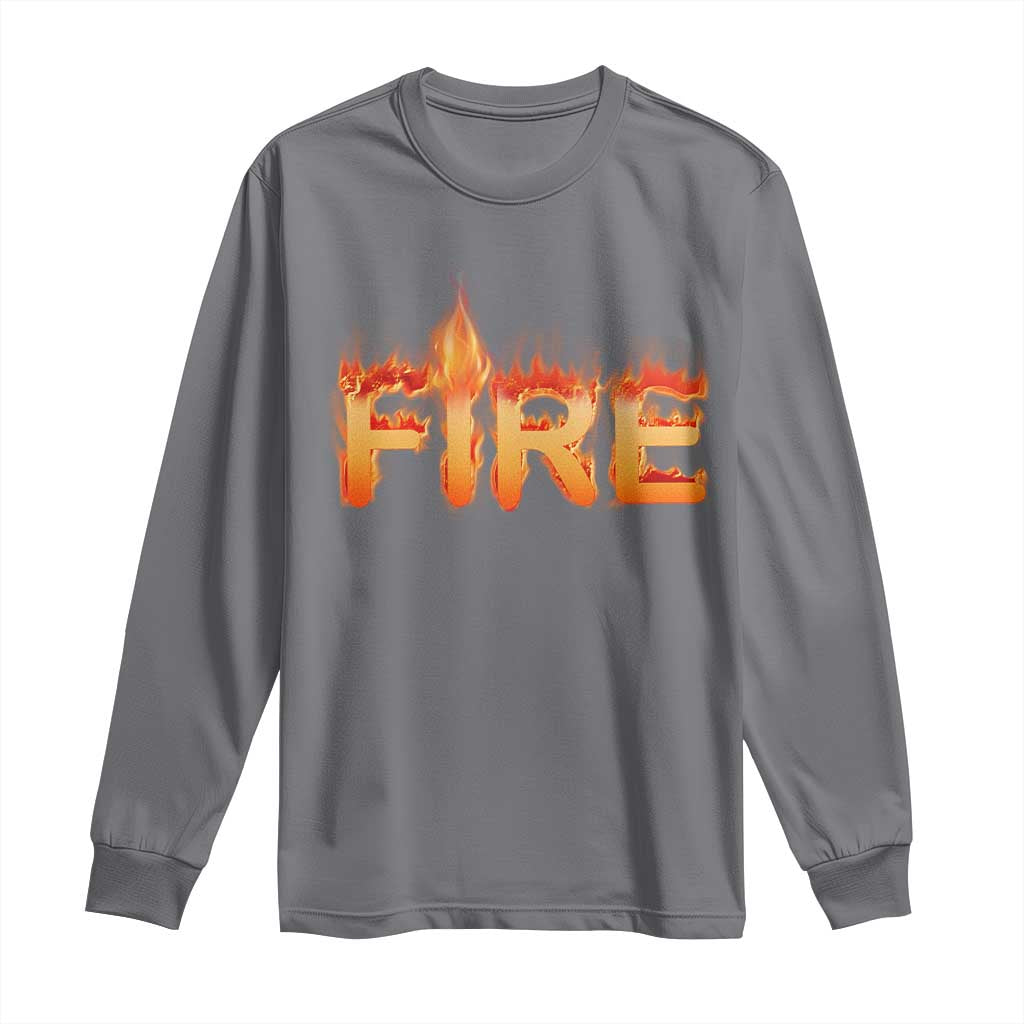 Couple Matching Fire And Ice Long Sleeve Shirt Typographic Fire