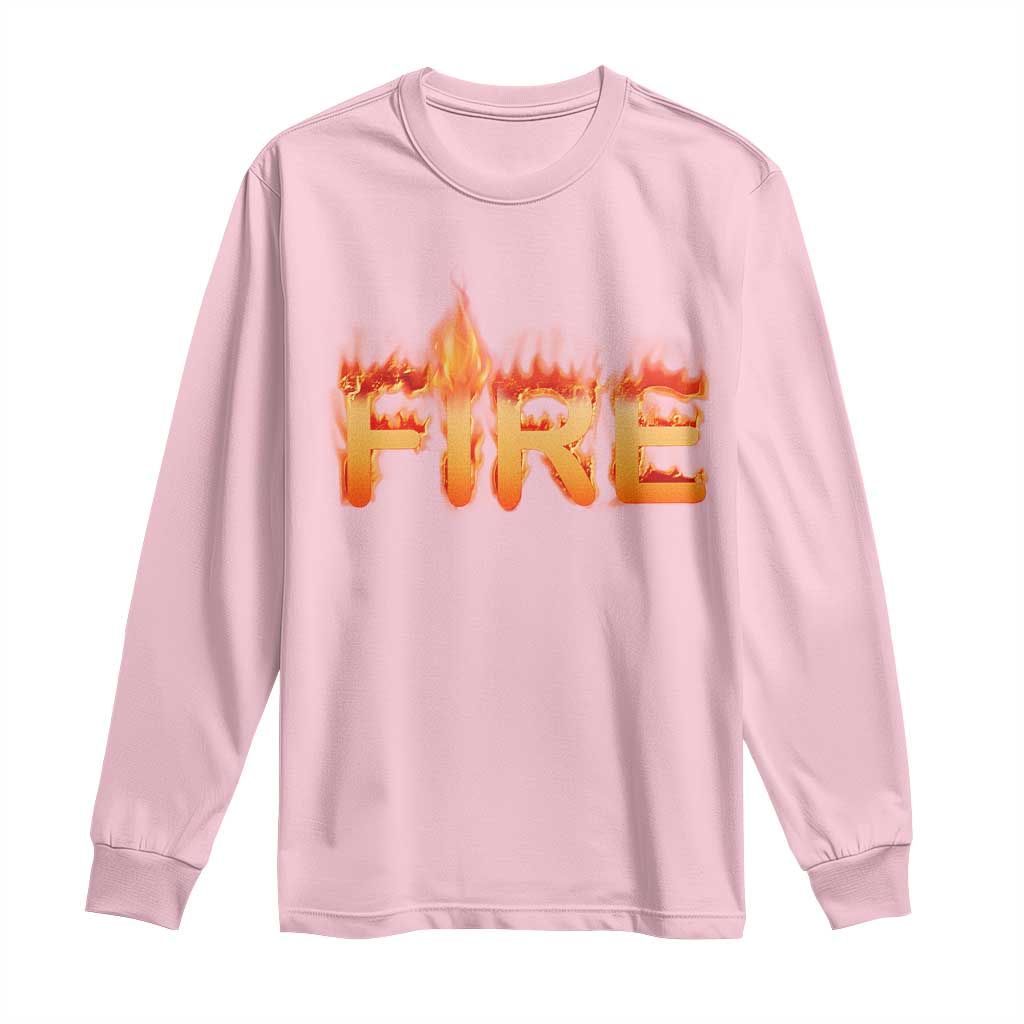 Couple Matching Fire And Ice Long Sleeve Shirt Typographic Fire