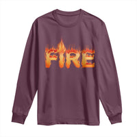 Couple Matching Fire And Ice Long Sleeve Shirt Typographic Fire