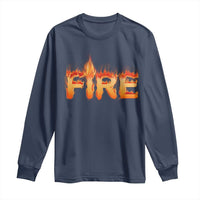 Couple Matching Fire And Ice Long Sleeve Shirt Typographic Fire