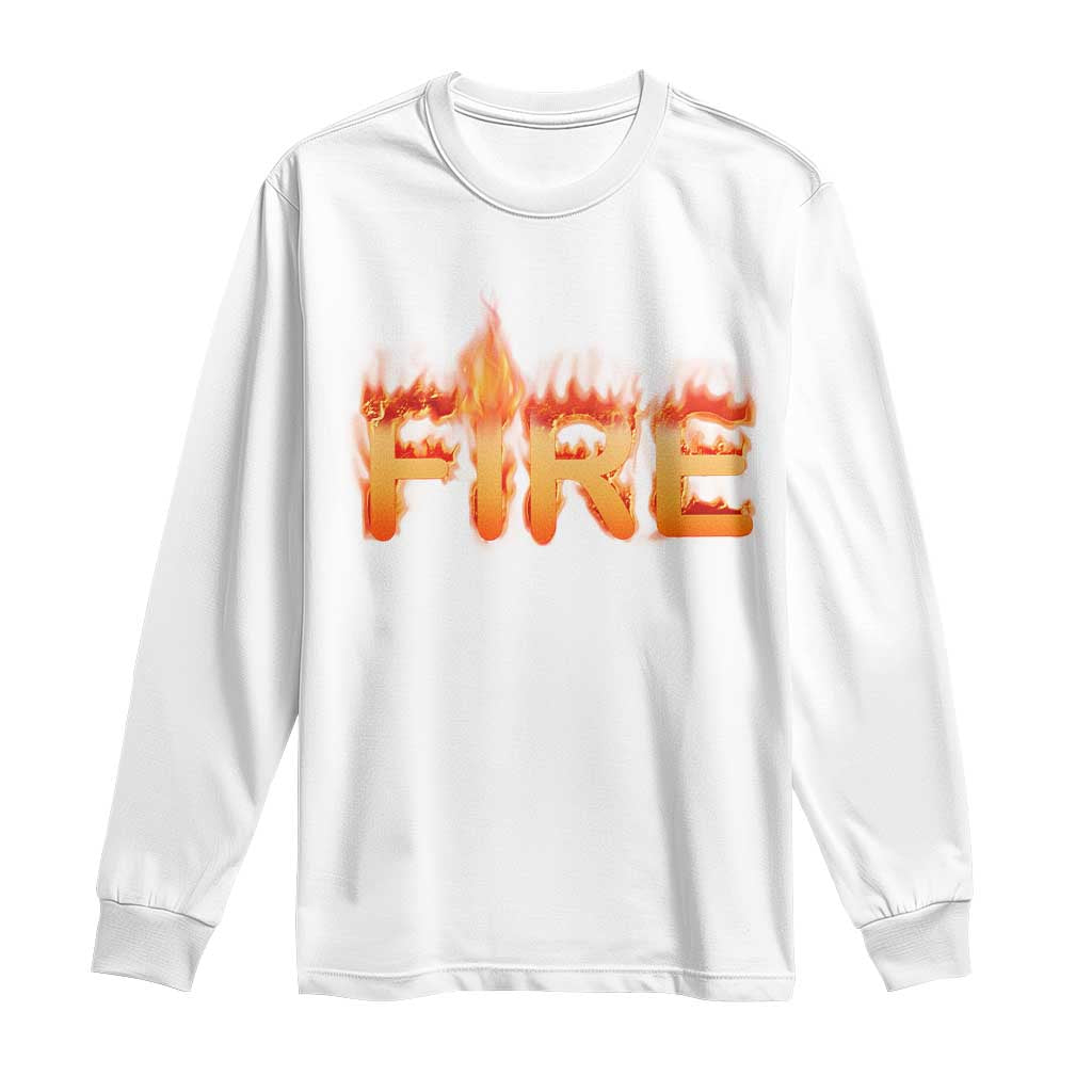 Couple Matching Fire And Ice Long Sleeve Shirt Typographic Fire