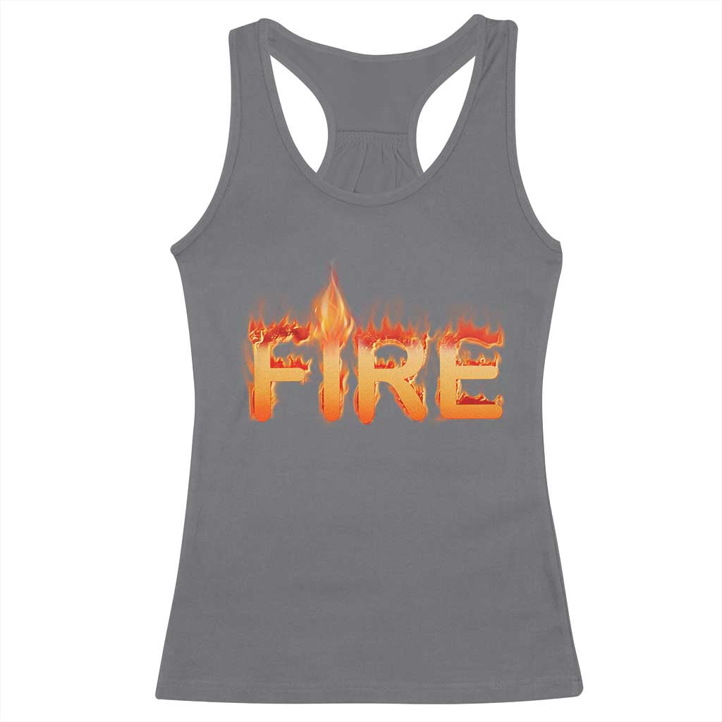 Couple Matching Fire And Ice Racerback Tank Top Typographic Fire