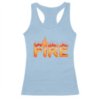 Couple Matching Fire And Ice Racerback Tank Top Typographic Fire