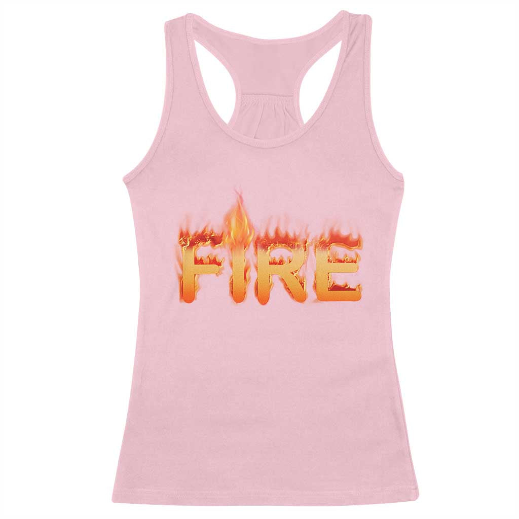 Couple Matching Fire And Ice Racerback Tank Top Typographic Fire