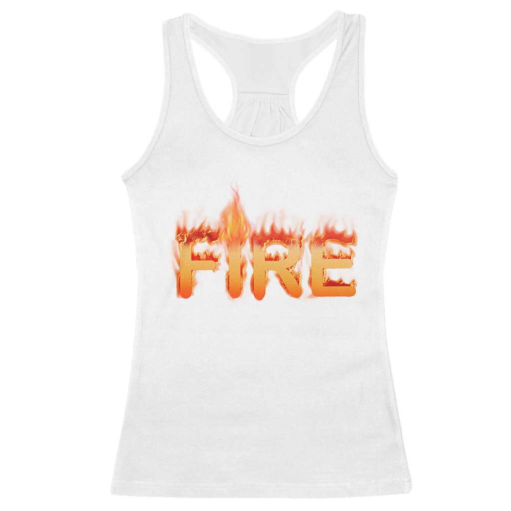 Couple Matching Fire And Ice Racerback Tank Top Typographic Fire