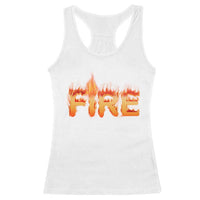 Couple Matching Fire And Ice Racerback Tank Top Typographic Fire