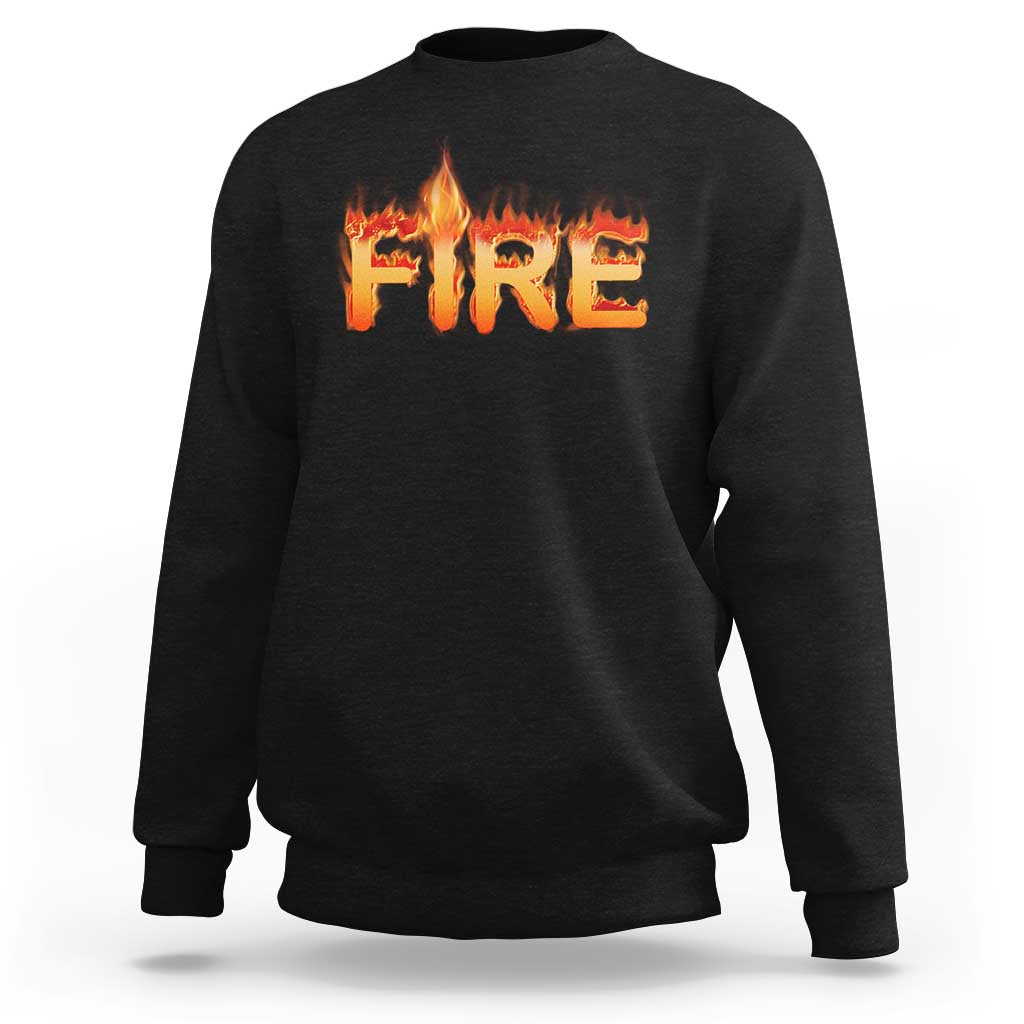 Couple Matching Fire And Ice Sweatshirt Typographic Fire