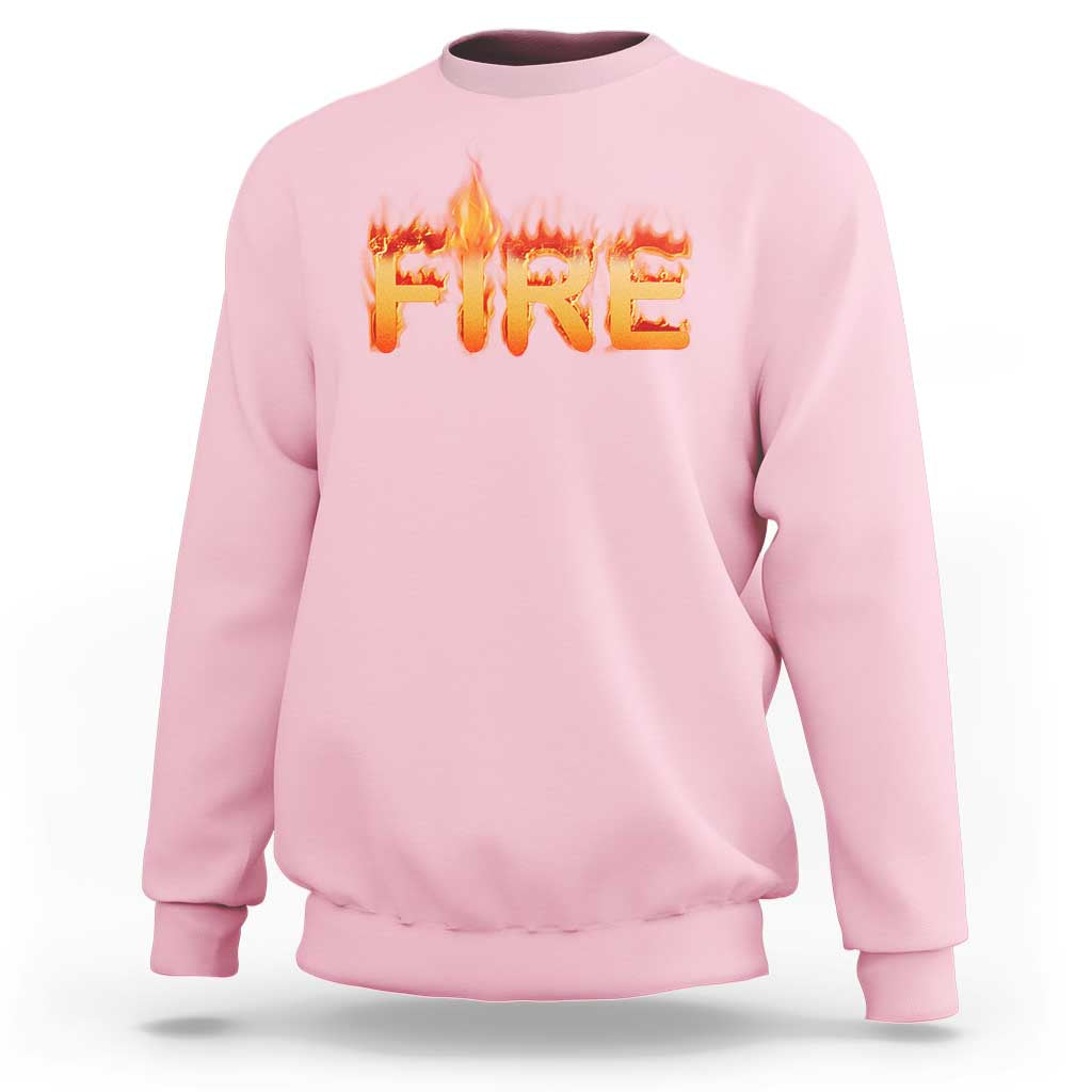 Couple Matching Fire And Ice Sweatshirt Typographic Fire