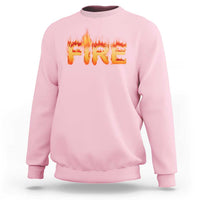 Couple Matching Fire And Ice Sweatshirt Typographic Fire