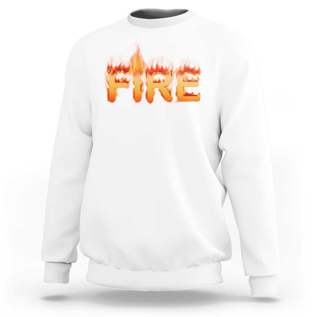 Couple Matching Fire And Ice Sweatshirt Typographic Fire