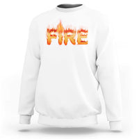 Couple Matching Fire And Ice Sweatshirt Typographic Fire