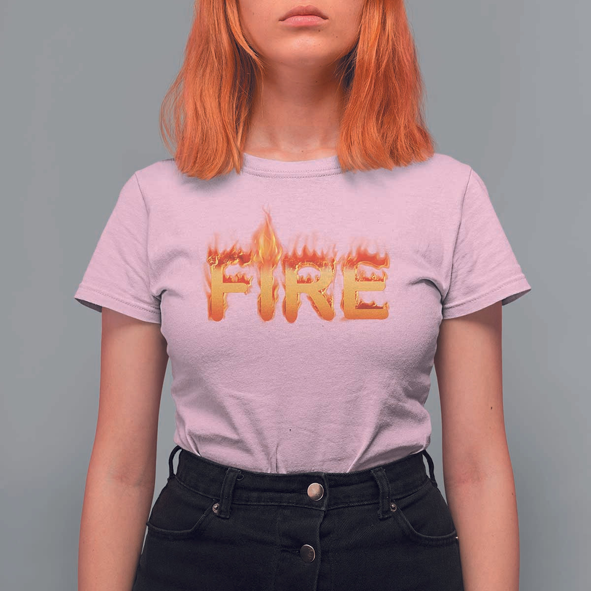 Couple Matching Fire And Ice T Shirt For Women Typographic Fire