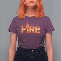 Couple Matching Fire And Ice T Shirt For Women Typographic Fire