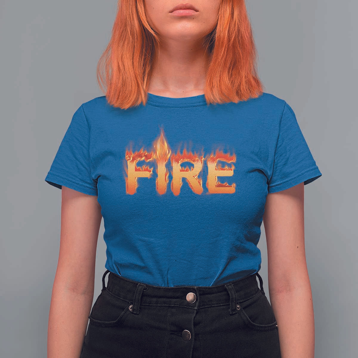 Couple Matching Fire And Ice T Shirt For Women Typographic Fire