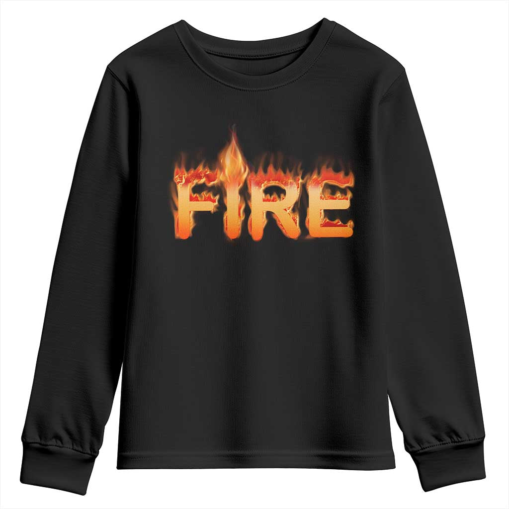 Couple Matching Fire And Ice Youth Sweatshirt Typographic Fire