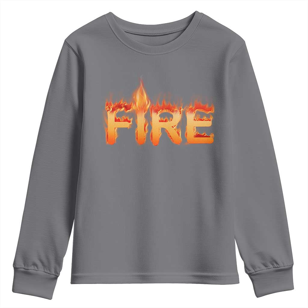 Couple Matching Fire And Ice Youth Sweatshirt Typographic Fire