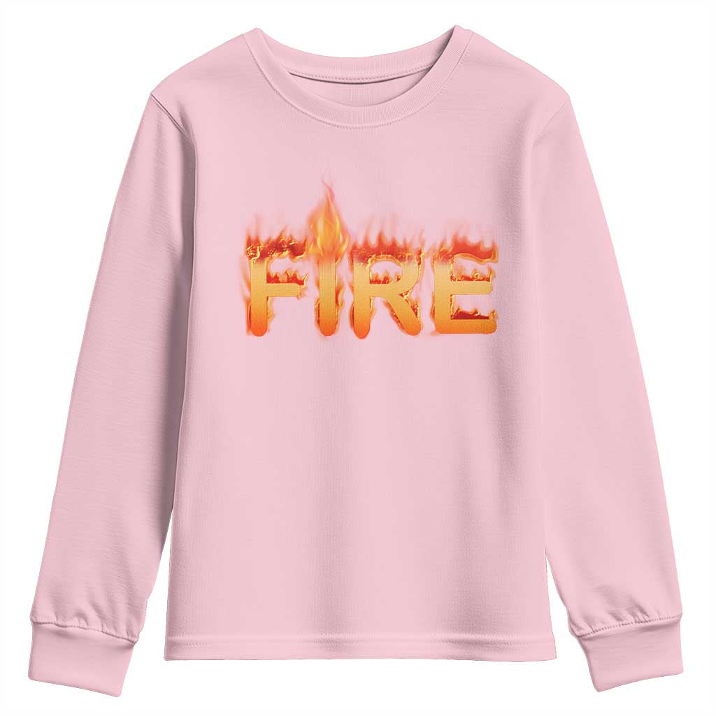 Couple Matching Fire And Ice Youth Sweatshirt Typographic Fire