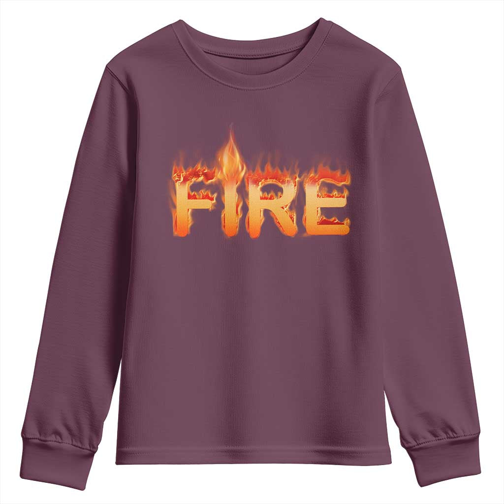 Couple Matching Fire And Ice Youth Sweatshirt Typographic Fire