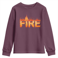 Couple Matching Fire And Ice Youth Sweatshirt Typographic Fire