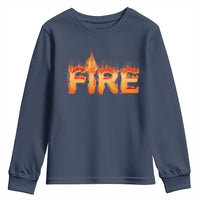 Couple Matching Fire And Ice Youth Sweatshirt Typographic Fire