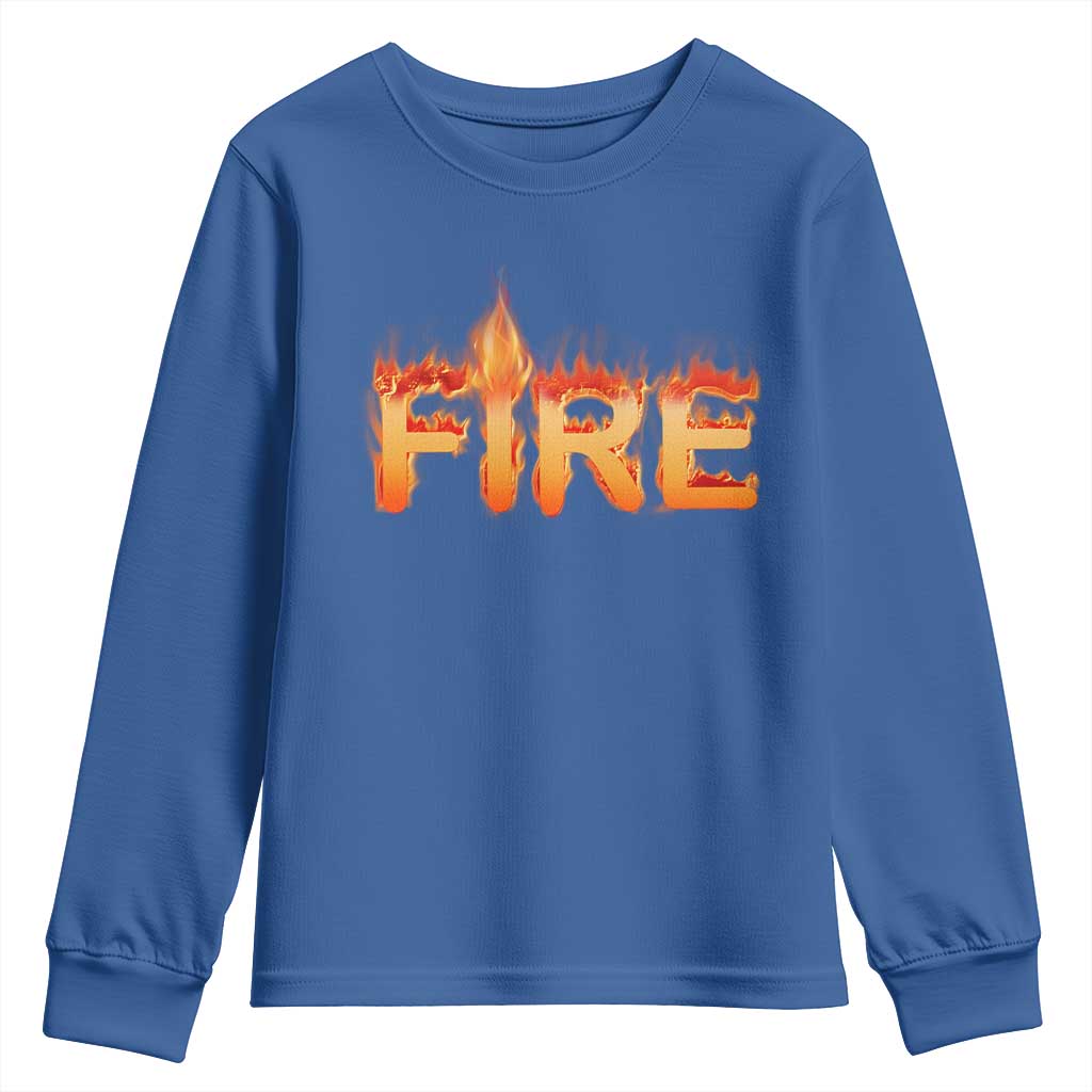 Couple Matching Fire And Ice Youth Sweatshirt Typographic Fire