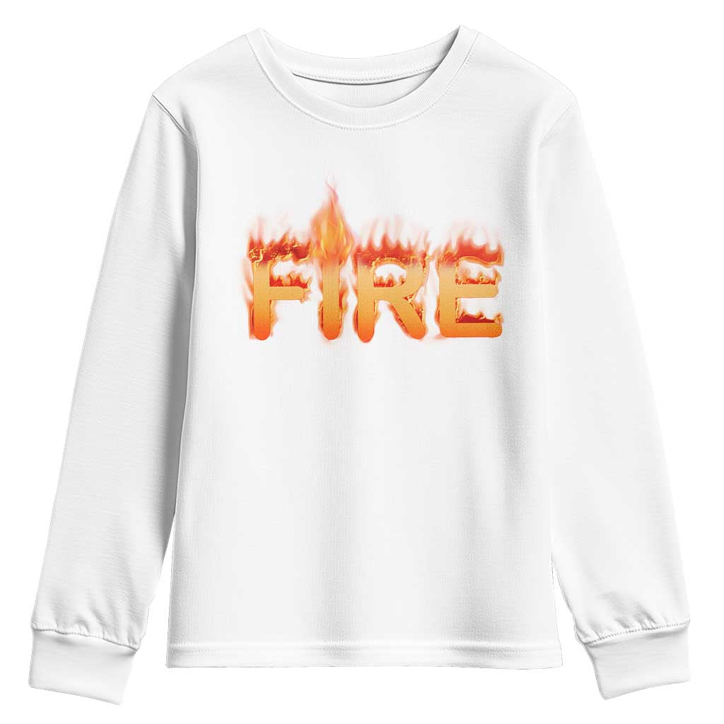 Couple Matching Fire And Ice Youth Sweatshirt Typographic Fire
