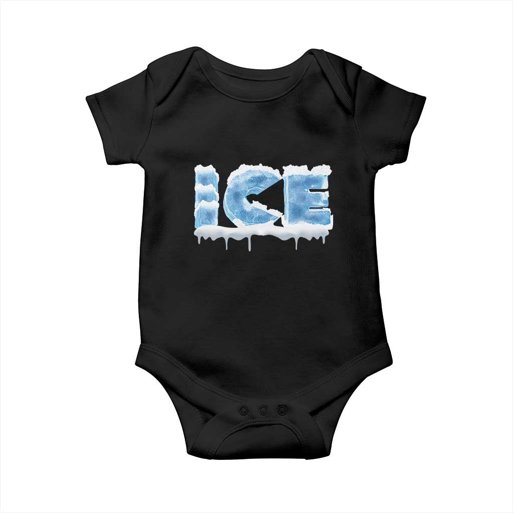 Couple Matching Fire And Ice Baby Onesie Typographic Ice
