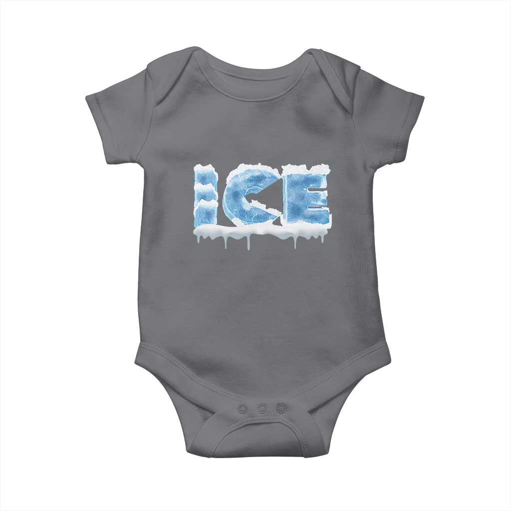 Couple Matching Fire And Ice Baby Onesie Typographic Ice