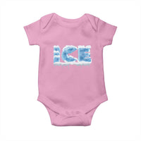 Couple Matching Fire And Ice Baby Onesie Typographic Ice